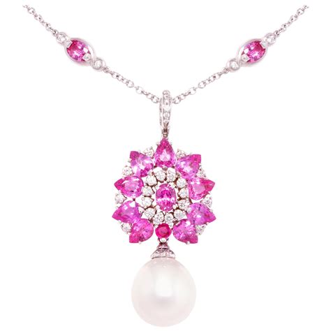 louis vuitton pink sapphire and diamond necklace price